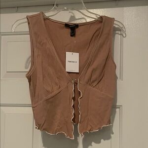 Forever 21 Tan Ribbed Crop Top